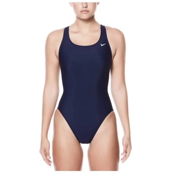 Nike Core Solid Fast Back One Piece Navy Swimsuit - Picture 3 of 8